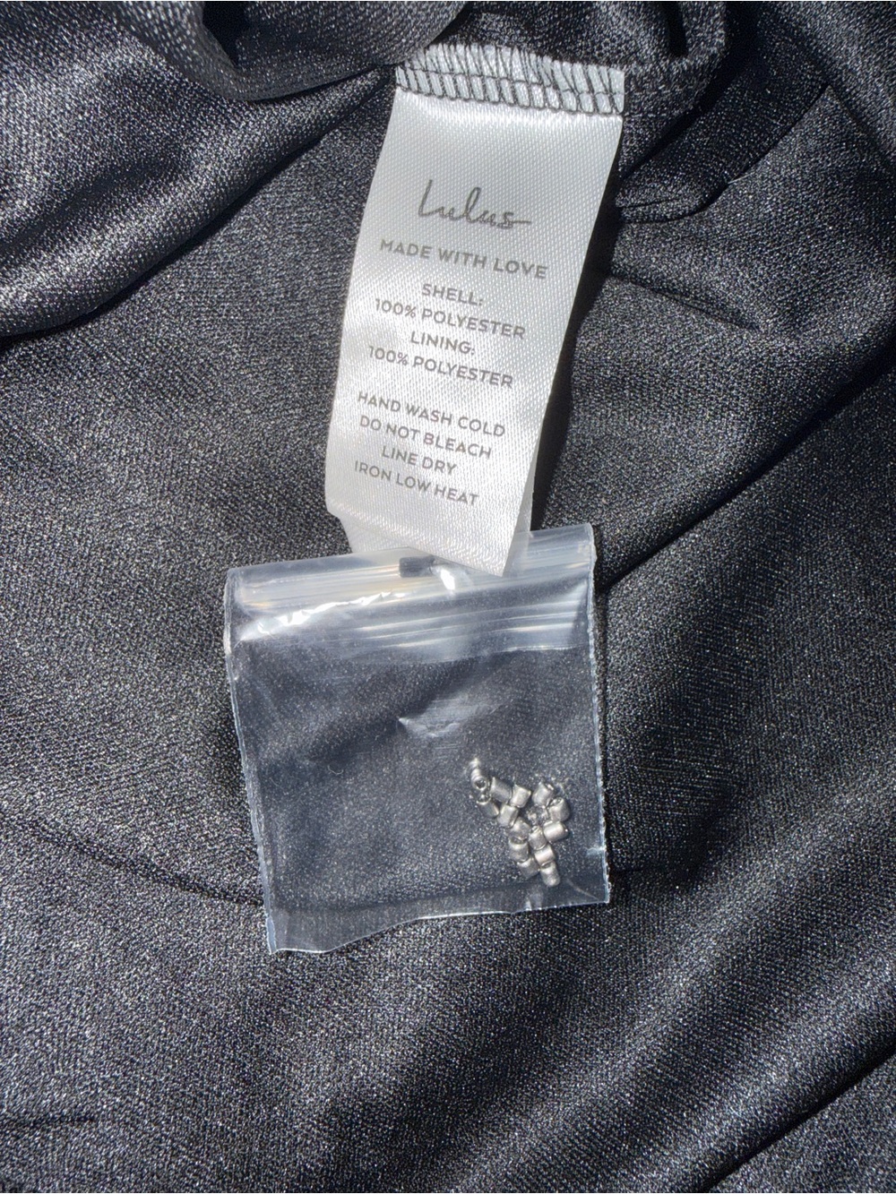 Lulu's Black Shimmery Dress Fabric with Extra Beads - Picture 3 of 4